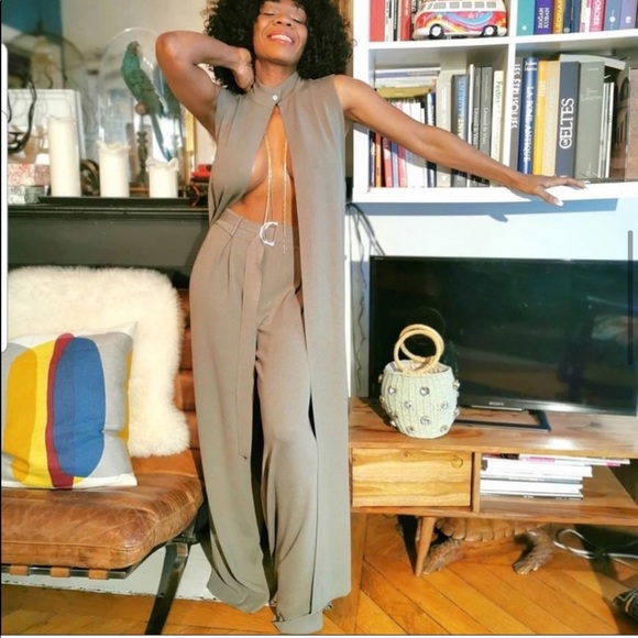 ZARA BNWT Wide Leg Belted Knit Pants - Picture 4 of 8